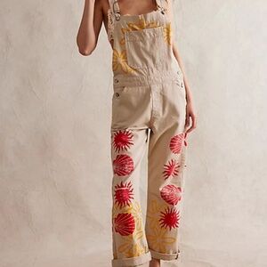NWT Free People We The Free Ziggy Seashell Relaxed Overalls Cr